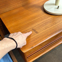 Load image into Gallery viewer, Vintage Queen Teak Platform Bed with Floating Night Stands
