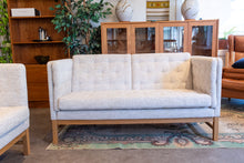 Load image into Gallery viewer, Restored set of Two Danish Upholstered Sofa's with White Oak Base