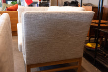 Load image into Gallery viewer, Restored set of Two Danish Upholstered Sofa's with White Oak Base