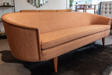 Load image into Gallery viewer, Restored Teak Framed Barrel Sofa