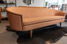 Load image into Gallery viewer, Restored Teak Framed Barrel Sofa