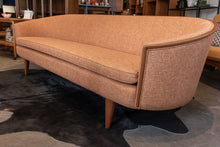 Load image into Gallery viewer, Restored Teak Framed Barrel Sofa