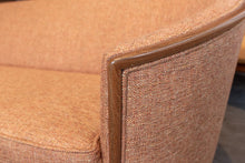 Load image into Gallery viewer, Restored Teak Framed Barrel Sofa