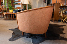 Load image into Gallery viewer, Restored Teak Framed Barrel Sofa