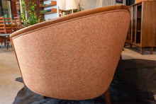 Load image into Gallery viewer, Restored Teak Framed Barrel Sofa