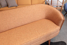 Load image into Gallery viewer, Restored Teak Framed Barrel Sofa