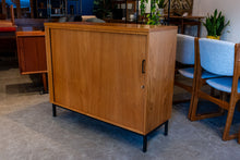 Load image into Gallery viewer, Vintage Teak Tambour Door Office Cabinet