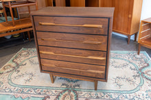 Load image into Gallery viewer, Vintage Mid Century Modern Walnut Four Drawer Dresser