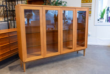 Load image into Gallery viewer, Lighted Teak Display Cabinet with Glass Shelves