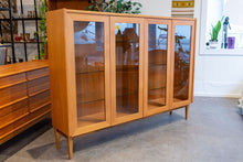 Load image into Gallery viewer, Lighted Teak Display Cabinet with Glass Shelves
