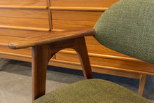 Load image into Gallery viewer, Restored Walnut Dining Chairs with Green Upholstery