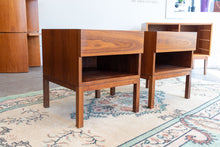 Load image into Gallery viewer, Walnut Mid Century Modern REFF Nightstands – Pair