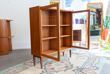 Load image into Gallery viewer, Vintage Teak Locking Glass Display Cabinet