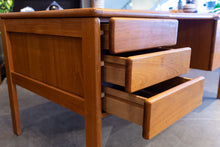 Load image into Gallery viewer, Vintage Teak Executive Desk with Rear Book Shelves