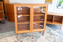 Load image into Gallery viewer, Vintage Teak Locking Glass Display Cabinet