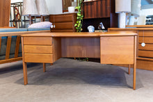 Load image into Gallery viewer, Vintage Teak Executive Desk with Rear Book Shelves