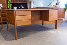 Load image into Gallery viewer, Vintage Teak Executive Desk with Rear Book Shelves