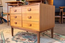 Load image into Gallery viewer, Teak Cabinet on Solid Walnut Legs
