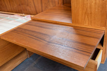 Load image into Gallery viewer, Vintage Queen Teak Bed frame with Floating Night Stands