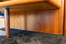 Load image into Gallery viewer, Restored Vintage Teak Queen Bed with Bedside Tables