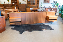Load image into Gallery viewer, Restored Vintage Teak Queen Bed with Bedside Tables