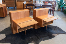 Load image into Gallery viewer, Restored Vintage Teak Queen Bed with Bedside Tables
