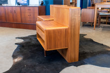 Load image into Gallery viewer, Restored Vintage Teak Queen Bed with Bedside Tables