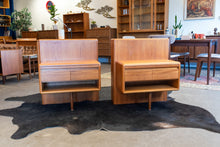 Load image into Gallery viewer, Restored Vintage Teak Queen Bed with Bedside Tables
