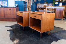 Load image into Gallery viewer, Restored Vintage Teak Bedside Table Pair from Punch Designs