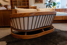 Load image into Gallery viewer, Vintage Oak Framed Sofa and Love Seat