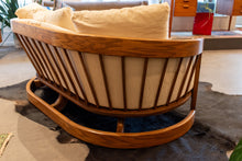 Load image into Gallery viewer, Vintage Oak Framed Sofa and Love Seat