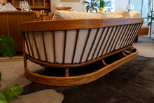 Load image into Gallery viewer, Vintage Oak Framed Sofa and Love Seat