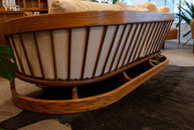 Load image into Gallery viewer, Vintage Oak Framed Sofa and Love Seat