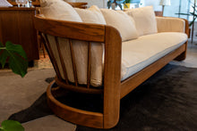 Load image into Gallery viewer, Vintage Oak Framed Sofa and Love Seat