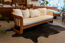 Load image into Gallery viewer, Vintage Oak Framed Sofa and Love Seat