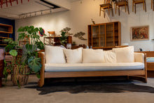 Load image into Gallery viewer, Vintage Oak Framed Sofa and Love Seat