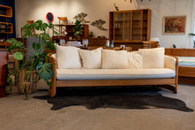 Load image into Gallery viewer, Vintage Oak Framed Sofa and Love Seat