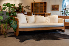 Load image into Gallery viewer, Vintage Oak Framed Sofa and Love Seat