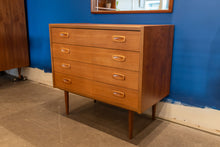Load image into Gallery viewer, Vintage Teak Four Drawer Dresser with Optional Mirror