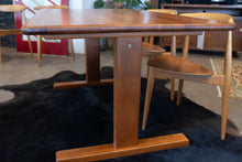 Load image into Gallery viewer, Restored Solid Teak Trestle Dining Table