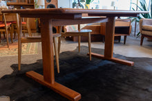 Load image into Gallery viewer, Restored Solid Teak Trestle Dining Table