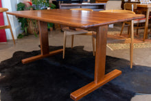 Load image into Gallery viewer, Restored Solid Teak Trestle Dining Table