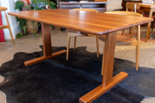 Load image into Gallery viewer, Restored Solid Teak Trestle Dining Table