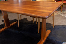 Load image into Gallery viewer, Restored Solid Teak Trestle Dining Table