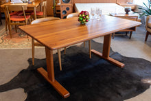 Load image into Gallery viewer, Restored Solid Teak Trestle Dining Table