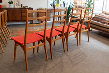 Load image into Gallery viewer, Vintage Teak Tall back Dining Chairs - Set of Four