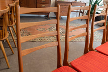 Load image into Gallery viewer, Vintage Teak Tall back Dining Chairs - Set of Four