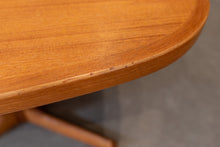 Load image into Gallery viewer, Restored Vintage Teak Gudme Pedestal  Dining Table with Two Leaves