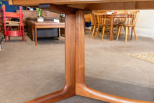 Load image into Gallery viewer, Restored Vintage Teak Gudme Pedestal  Dining Table with Two Leaves