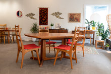 Load image into Gallery viewer, Restored Vintage Teak Gudme Pedestal  Dining Table with Two Leaves